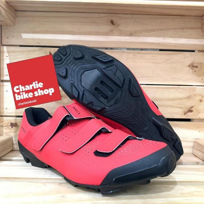 Sepatu Shimano For MTB SH-XC100 RED - Sepatu Cleat MTB