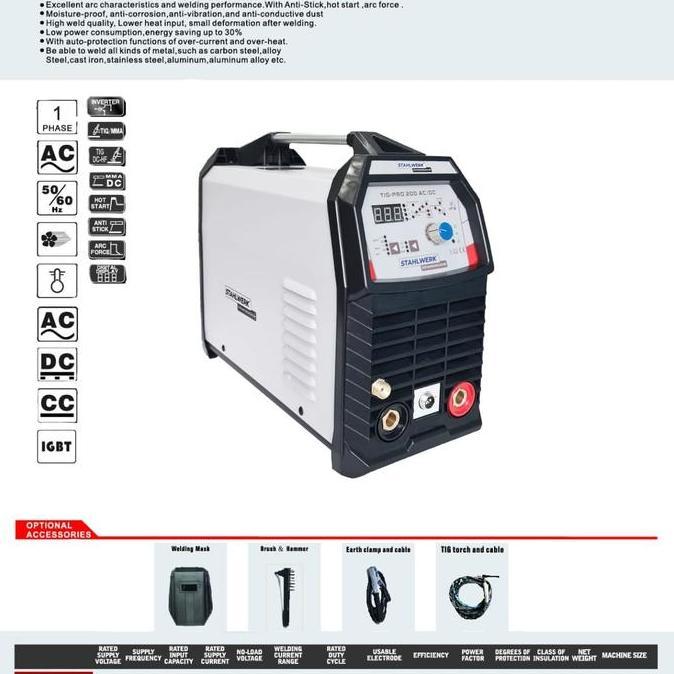 Diskon Acdc Tig 200 Pulse Tig Pro 200 + Spot Welding Stahlwerk
