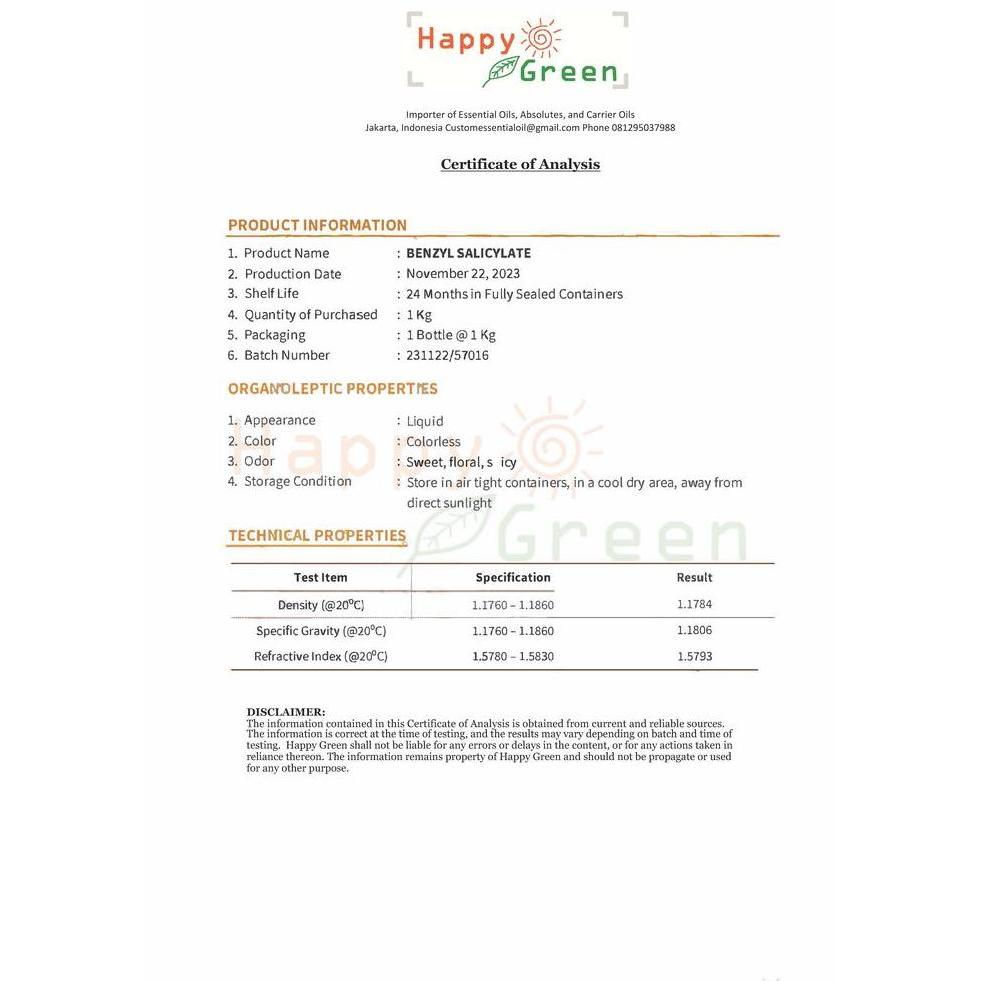 Max Aromatique Original Benzyl Salicylate - TOP Perfumist Grade