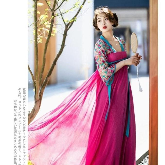 Maxi Long Dress Tradisional China Hanfu Traditional Chinese Baju Terusan Imlek Photoshoot Cosplay Fl