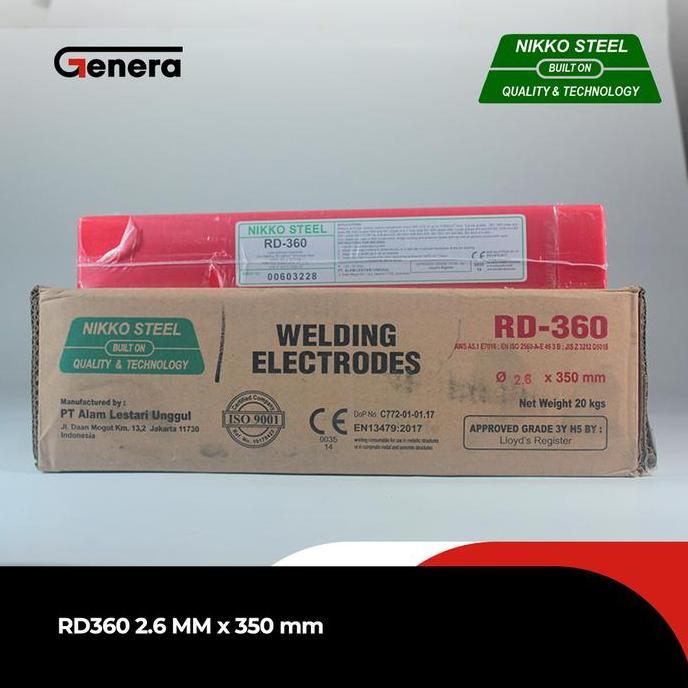Terjangkau Kawat Las Nikko Steel Rd360 2.6 Mm X 350 Mm (5Kg)