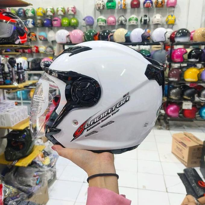 Helm NHK Gladiator Motif Kanji Black Pink untuk Motor - Motorcycle Terlaris