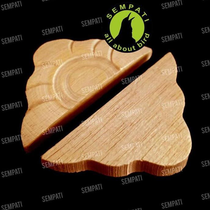 SEMPATI Aksesoris Sangkar Derkuku Kaki Kandang Perkutut Klasik Kayu Ukiran Satu Set Isi 4 Pcs Mahkot