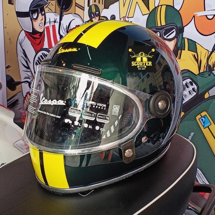 helm vespa sixties - green original Terlaris