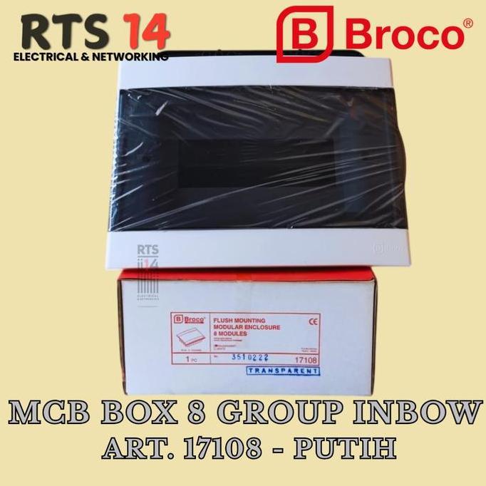 Diskon Mcb Box Broco 8 Group Inbow Transparan Art. 17108-50 / Kotak Panel Listrik 8 Slot Tanam Trans