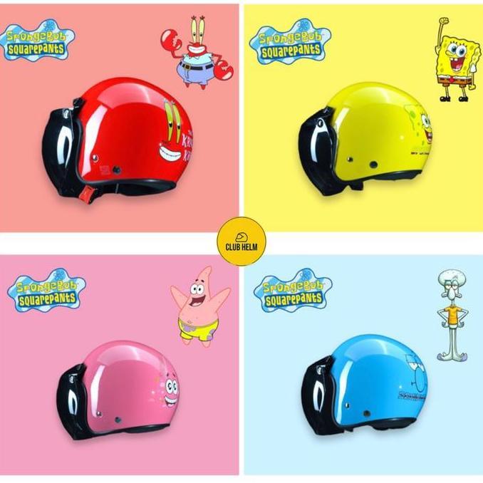 Helm Anak Retro Spongebob Mr Crab Squidward Patrick Terlaris