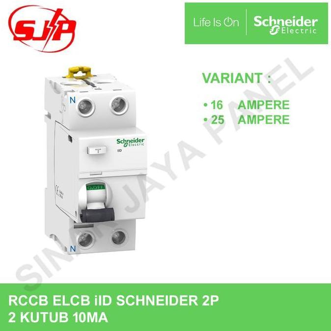 Murah RCCB ELCB iID SCHNEIDER 2P 10MA 16A 25A ORIGINAL Non COD