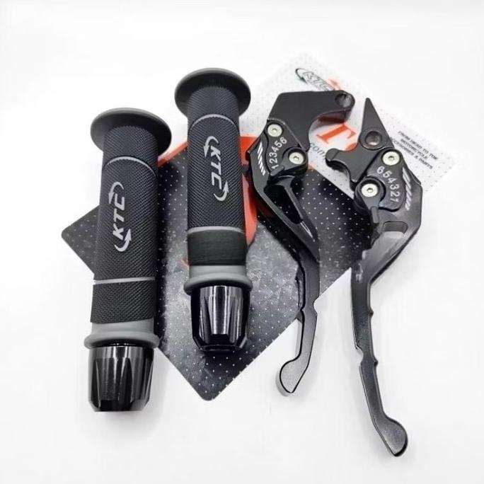Handgrip KTC Original HG55 + Jalu Stang CNC + Handle Rem Stelan CNC Handgrip Motor Nmax Aerox Handgr