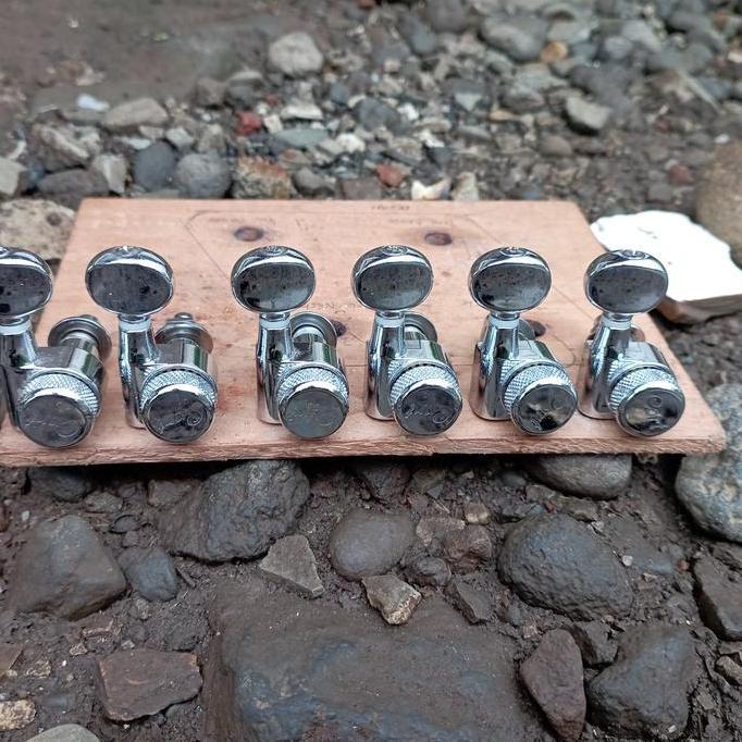 Dryer Gitar Cort Screwless Locking Tuner 6 In Line Chrome