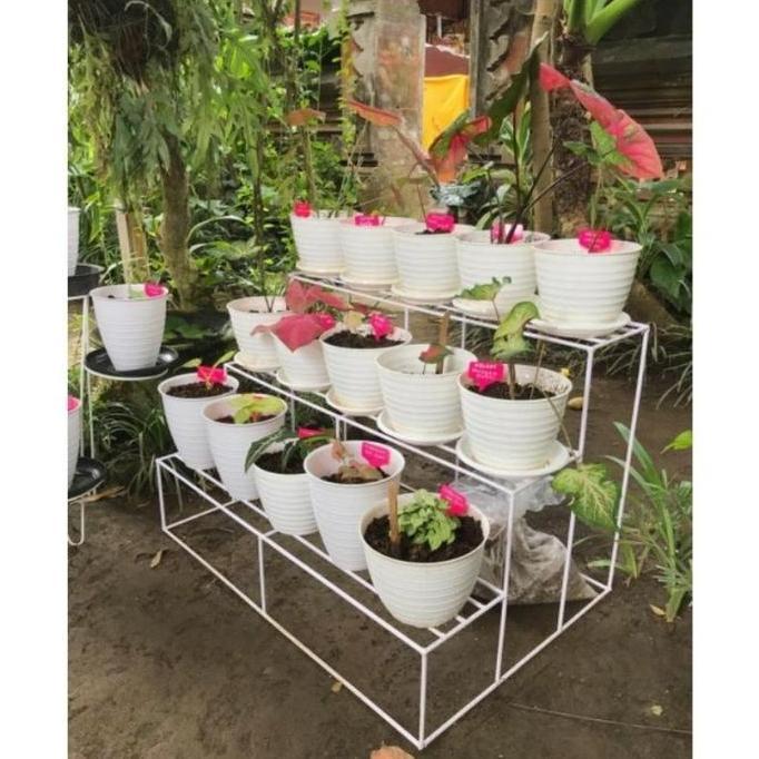 Rak Besi 3 Tingkat 1 Meter / Standing Pot Susun / Rak Bunga Besi Susun / Rak Bunga / Rak Serbaguna /