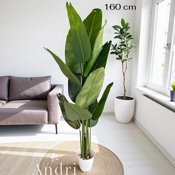 Promo POHON PISANG LATEX JUMBO BUNGA PELASTIK DEKORASI RUANGAN BUNGA SUDUT DENGAN VAS VIRUS COD