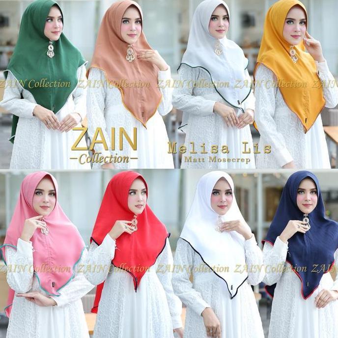 Jilbab Syari Melisa Lis Bahan Moscrep Ori Zain Collection