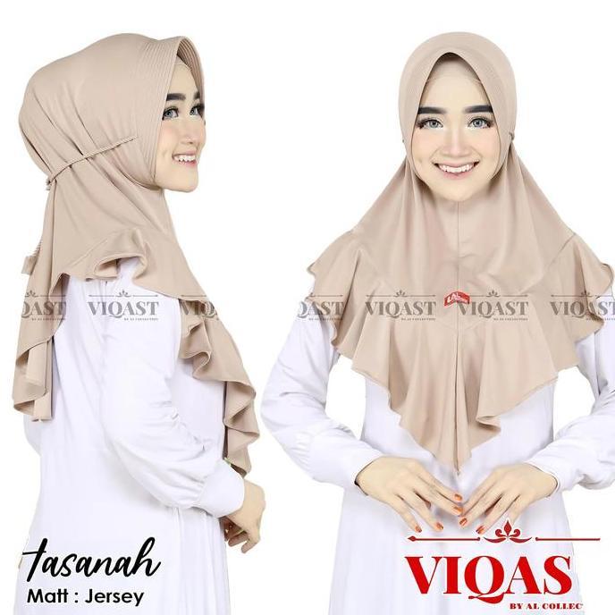 Kerudung Muslim Panjang Bergo Pet HASANAH Tali Kepang Jersey Premium Viqast Jilbab Syari