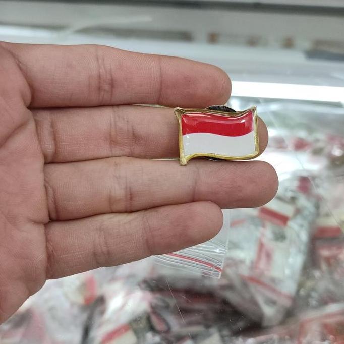 Promo pin bendera merah putih kibar magnet premium COD