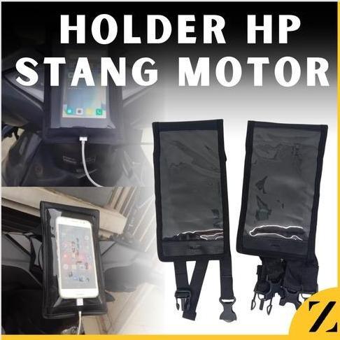 DF251 >> Holder Hp Motor Kain Kulit Tas Cover Pelindung Handphone Stang Setang Sepeda Motor Pengaman