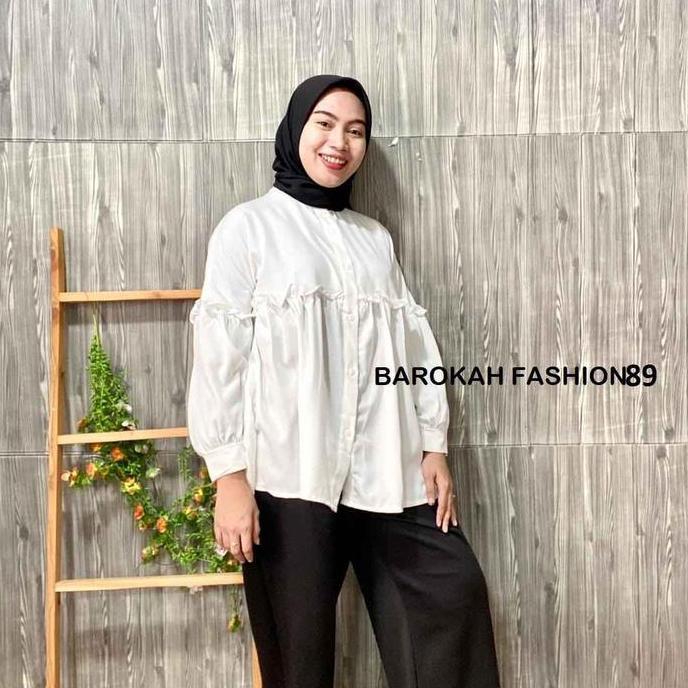 DR227 - BLOUSE RUFFLELIA / BAJU ATASAN SHAKILA / BAHAN SHAKILA IMPORT