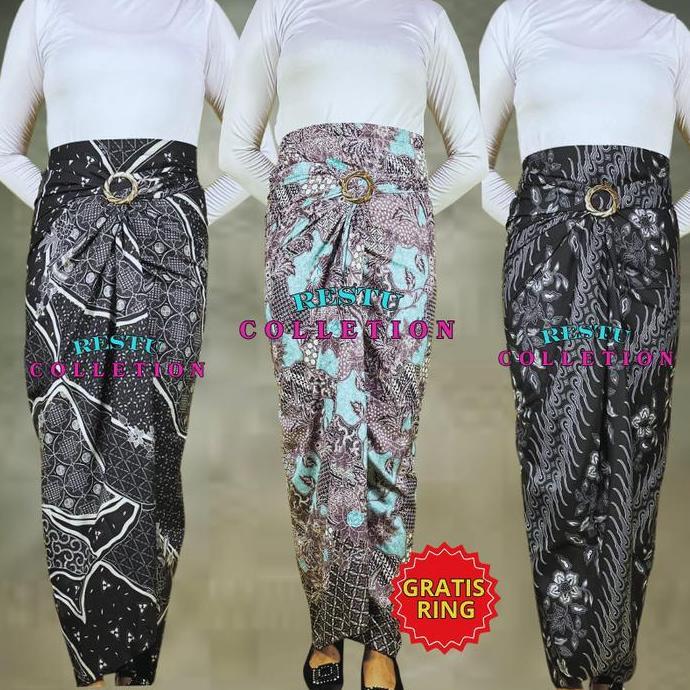DS185 - Rok Lilit Motif Batik Pisang Gold Bawahan Wanita Kebaya Wisuda Kondangan Tunangan Nikahan Ba