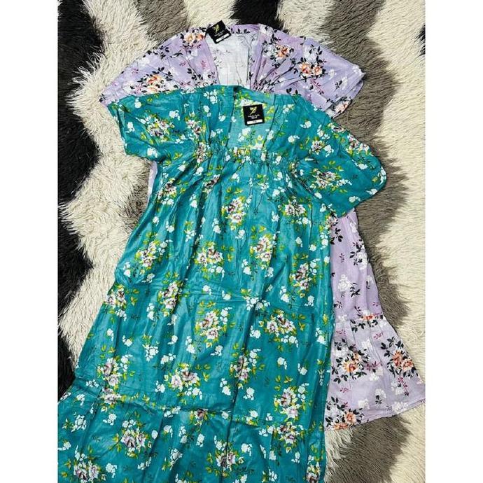 DV303 - HS - Dress Daster Diandra Pendek Motif Bunga Lily Bahan Rayon