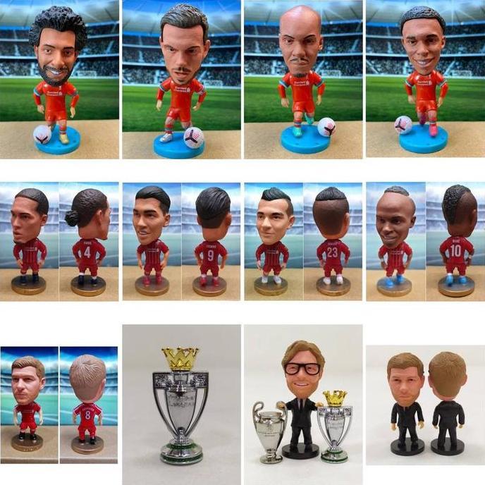 Figure miniatur soccerwe kodoto pemain sepakbola Salah Mane Firminho Virgil Becker Henderson Steven 