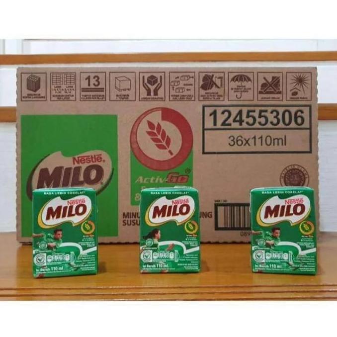 New- MILO UHT 110ML DUS ISI 36 PCS - NESTLE MILO SUSU COKELAT KOTAK KECIL 110 ML X 36 PAK KARTON RAS
