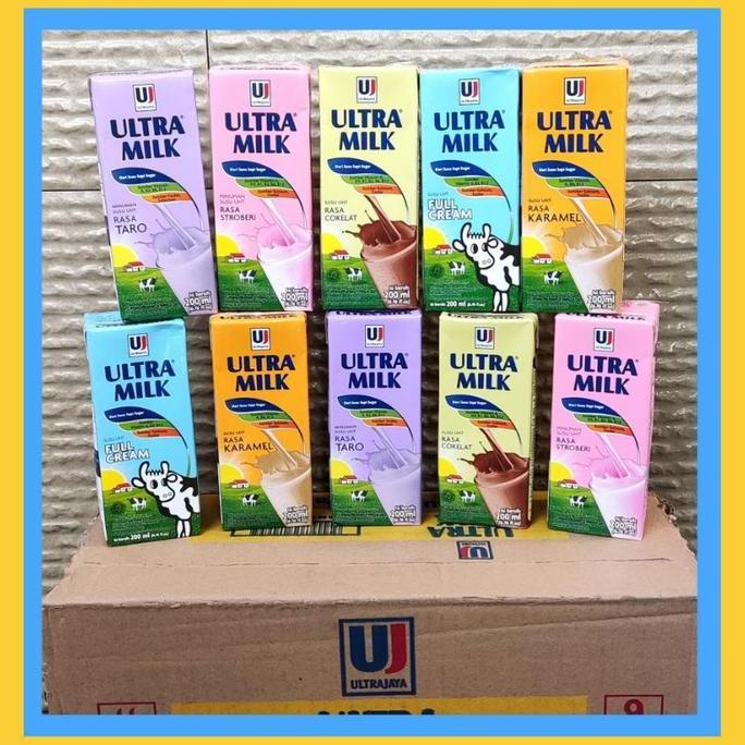 New- Susu Ultra milk 200ml karton mix rasa | Susu Ultra milk 200ml Dus mix rasa