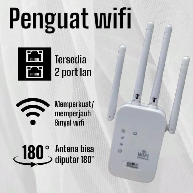 Repeater penguat wifi perjauh sinyal wifi range extender wifi penguat sinyal extender 4 antena