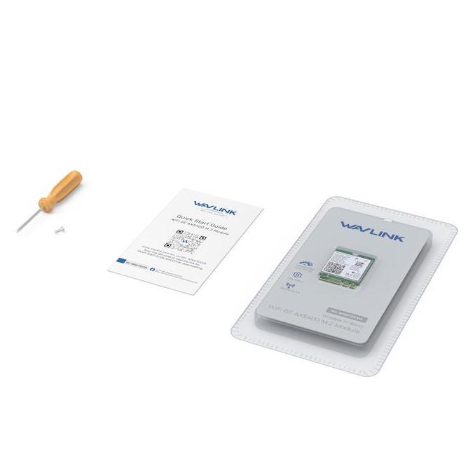 WAVLINK Modul Wi-Fi 6E Tri-band M.2 AX5400 WL-WN675X3M dengan Bluetooth 5.3 MU-MIMO WPA3 Windows 10/