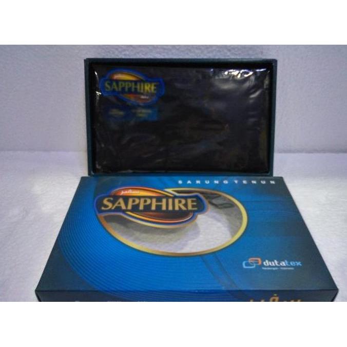 1 KOTAK (10 BH) KAIN SARUNG MUSLIM PRIA DEWASA MERK SAPPHIRE HITAM Terlaris