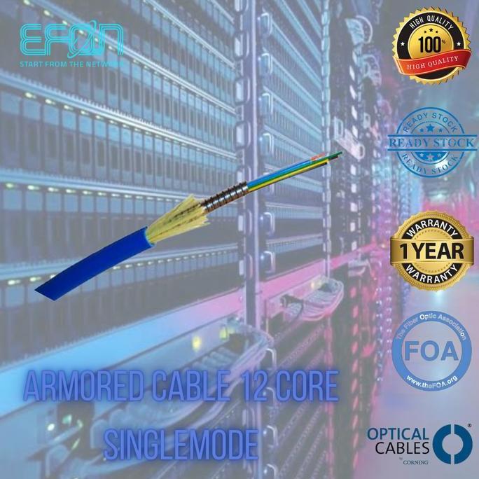 Armored cable fiber optic 12 Core Singlemode 3.0 Mm Meteran RESTOCK
