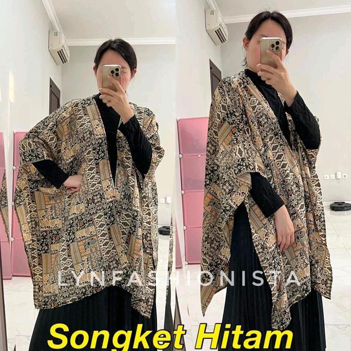 OUTER WANITA MUSLIM JUMBO CARDIGAN KALONG MOTIF BATIK BUNGA RAYON ADEM/8866 Terlaris