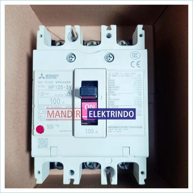 Murah MITSUBISHI MCCB NF125-SV  -  100A 3P Non COD