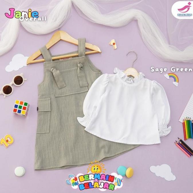 Jennie Overall Dress anak Perempuan terbaru usia 6 bulan sampai 6 tahun Original Zalira Kids / Baju 