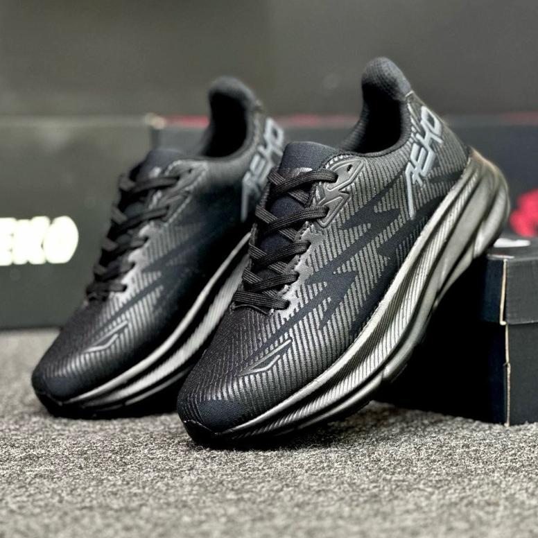 ORIGINAL - Sepatu Sneakers kets Aeko Feelout Runing Full Black Pria/Wanita