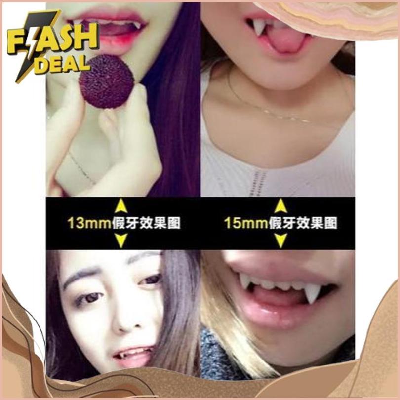 Hanya Hari Ini Gigi Taring Palsu Palsu Aksesoris Cosplay Halloween Gigi Taring Palsu Dracula Vampire