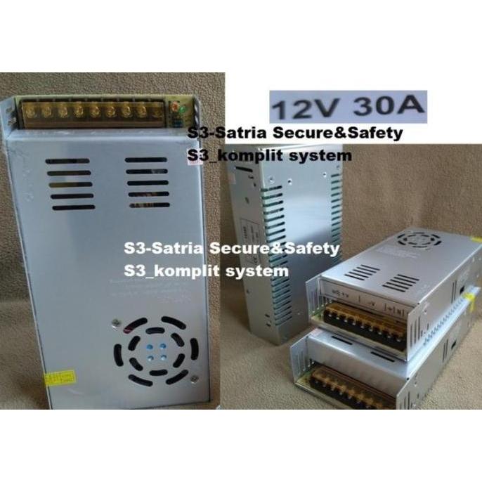 Terjangkau Power Supply Switching 12V 30A Ada Kipas Fan Psu 12Volt 12Vol 30Ampere 30 Amper Ampere Dc