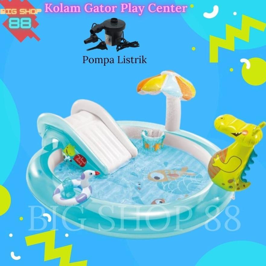 parafelaa  - intex buaya gator play center kolam renang anak perosotan prosotan