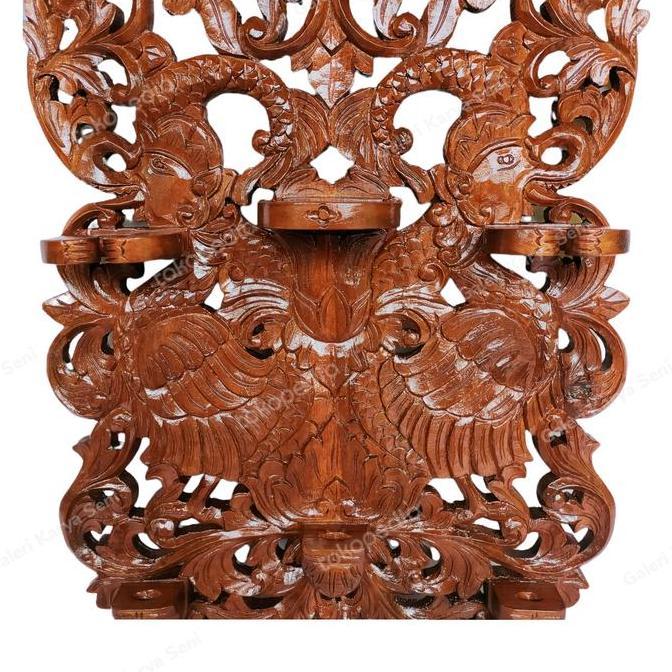 Blawong Keris Isi 3 Ukiran Garuda Wisnu Kencana KayuJati Plitur Coklat