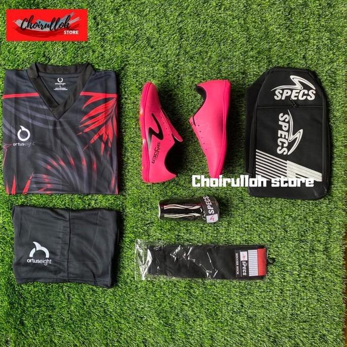 Sepatu Futsal Specs Spyder Hijau Stabilo Paket Komplit Bonus Jersey CO