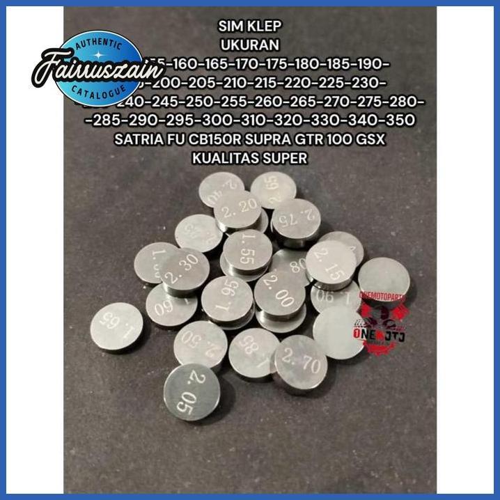 ter-46 SIM SHIM KLEP TAPPET 1 BIJI UKURAN 150 155 160 165 170 175 180 185 190 195 200 205 210 215 22