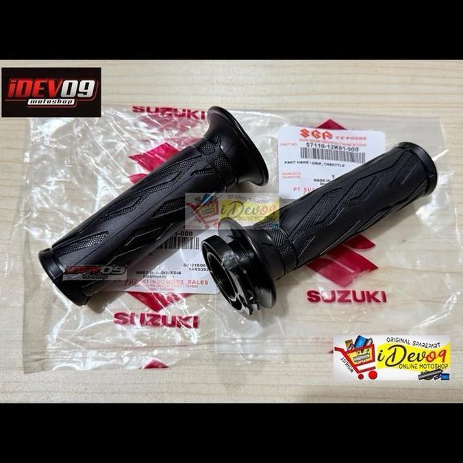 DF55 - Grip Handgrip Throttle Karet Stang Kanan Kiri Satria Fu Fi Injeksi Original SGP
