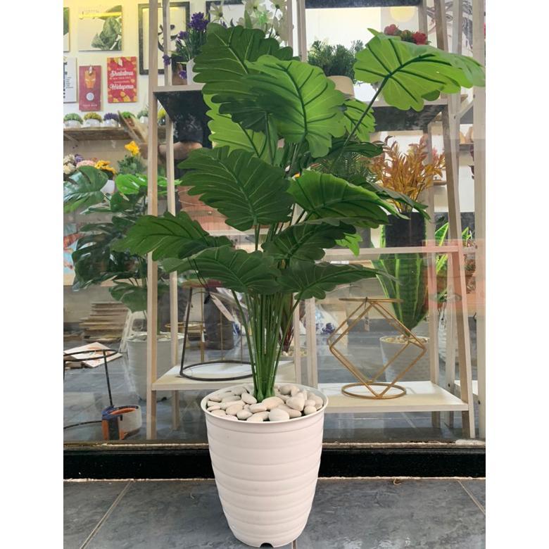 Dekorasi Tanaman Hias Besar Bunga Plastik Artificial Daun Monstera Keladi Aglonema