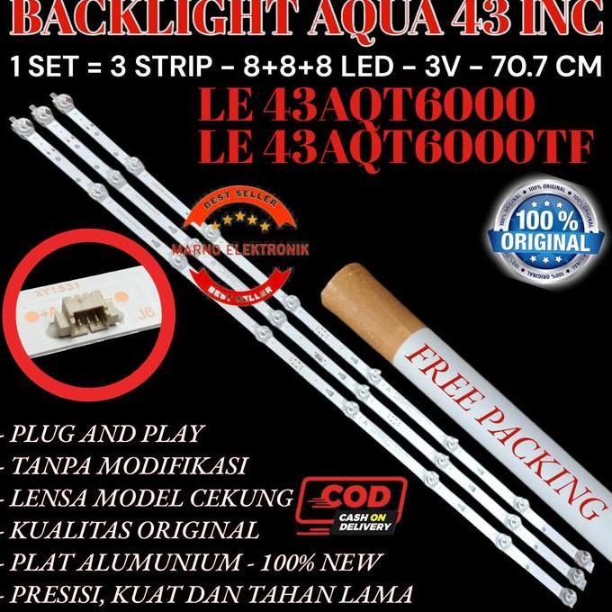 DE60 >> BACKLIGHT TV AQUA 43 INC LE 43AQT6000 LE43AQT6000TF LAMPU BL ORIGINAL