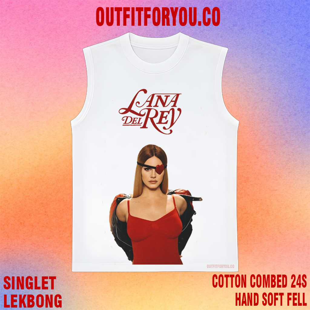 OUTFITFORYOU.CO - KAOS BAJU LANA DEL REY RED DRES | REGULER T-SHIRT OVERSIZE SINGLET LEKBONG CROP TO