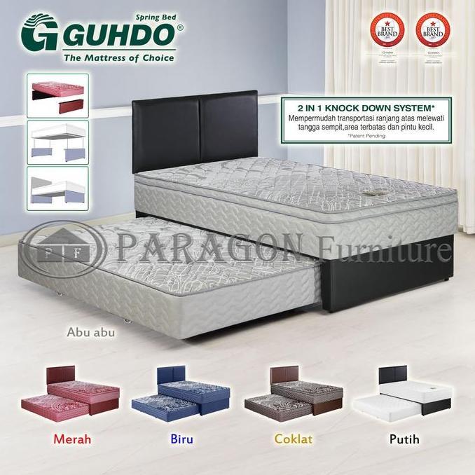 Guhdo Spring bed 2in1 Standard Plush Top Knockdown PTKD 90 100 120 140 160 180x200 HB Atlantic Full 