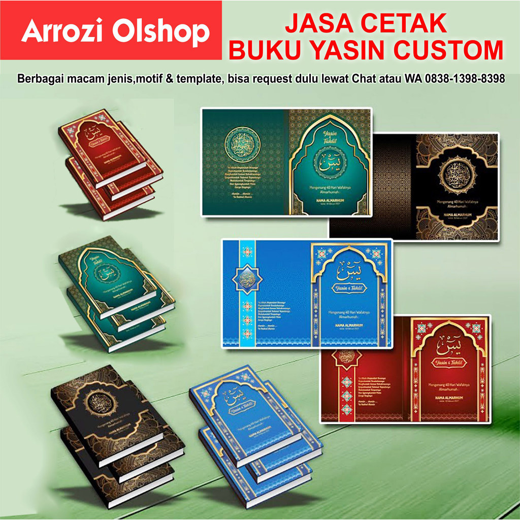 JASA CETAK BUKU YASIN CUSTOM | BUKU YASIN 40 HARI 100 HARI ORANG WAFAT (ARAB SAJA)