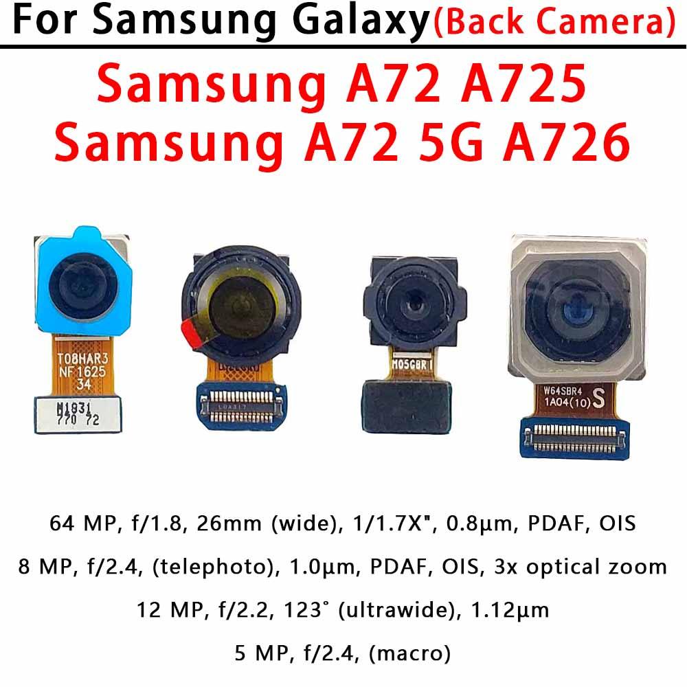 Kamera Belakang Untuk Samsung Galaxy A72 4G 5G A725 A726 Modul Kamera Tampilan Belakang Suku Cadang