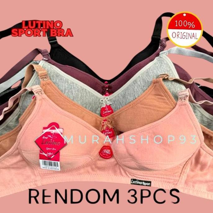 DR324 - 6pcs BH Lutino / BH Tanpa Busa / BH Wanita Dewasa Jumbo / BH Sport Tanpa Kawat / BH paket he