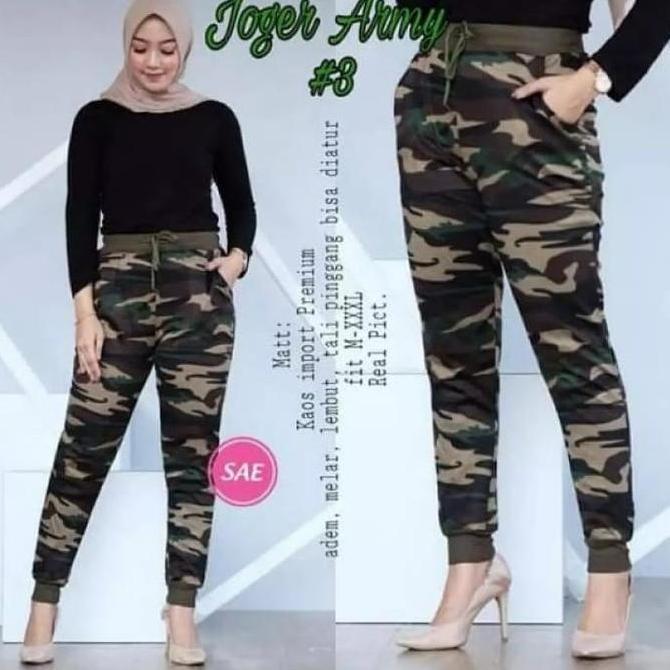 DB239 - Celana Olahraga Joger Army Wanita / Celana Senam Joger Army Import.