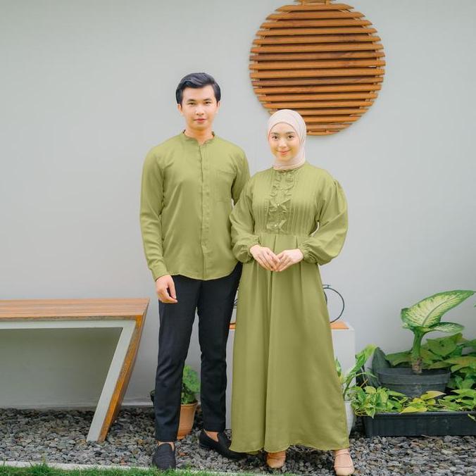 [Demore] - Ziya Baju Pasangan Lebaran - Gamis Syari + Koko Panjang - Dress Couple Outfit Kondangan W