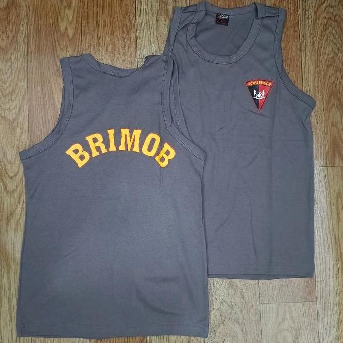 DV392 >> Kaos Singlet Brimob Coklat / Singlet Coklat Brimob / Singlet Brimob